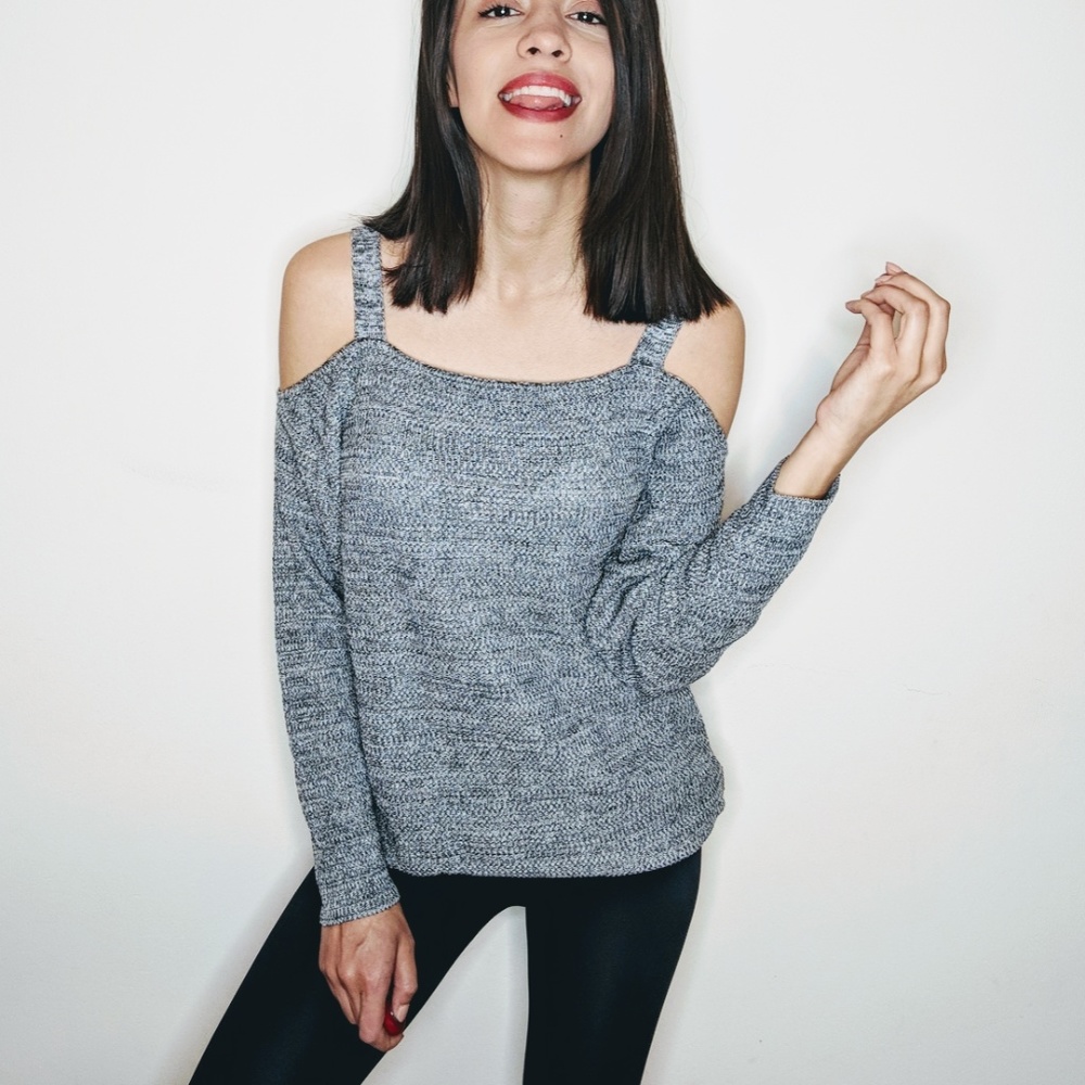 Off the Shoulder Light Knit Top